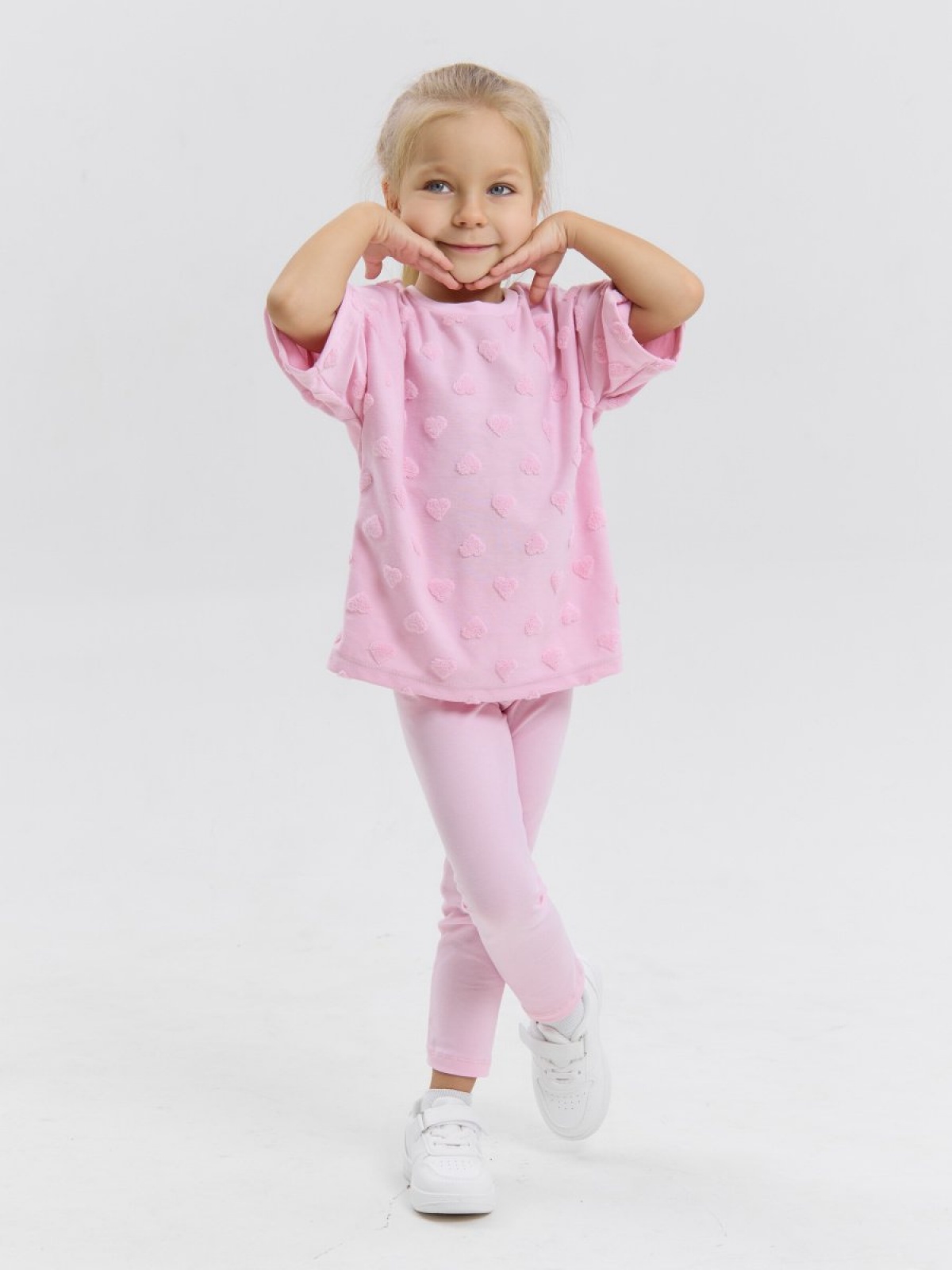 Нарядный костюм для девочки футболка и хлопковые лосины