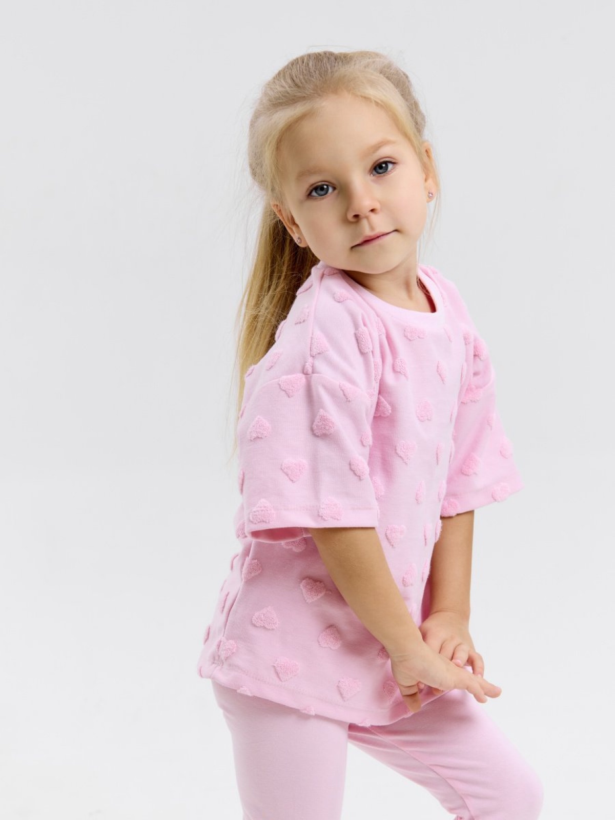 Нарядный костюм для девочки футболка и хлопковые лосины