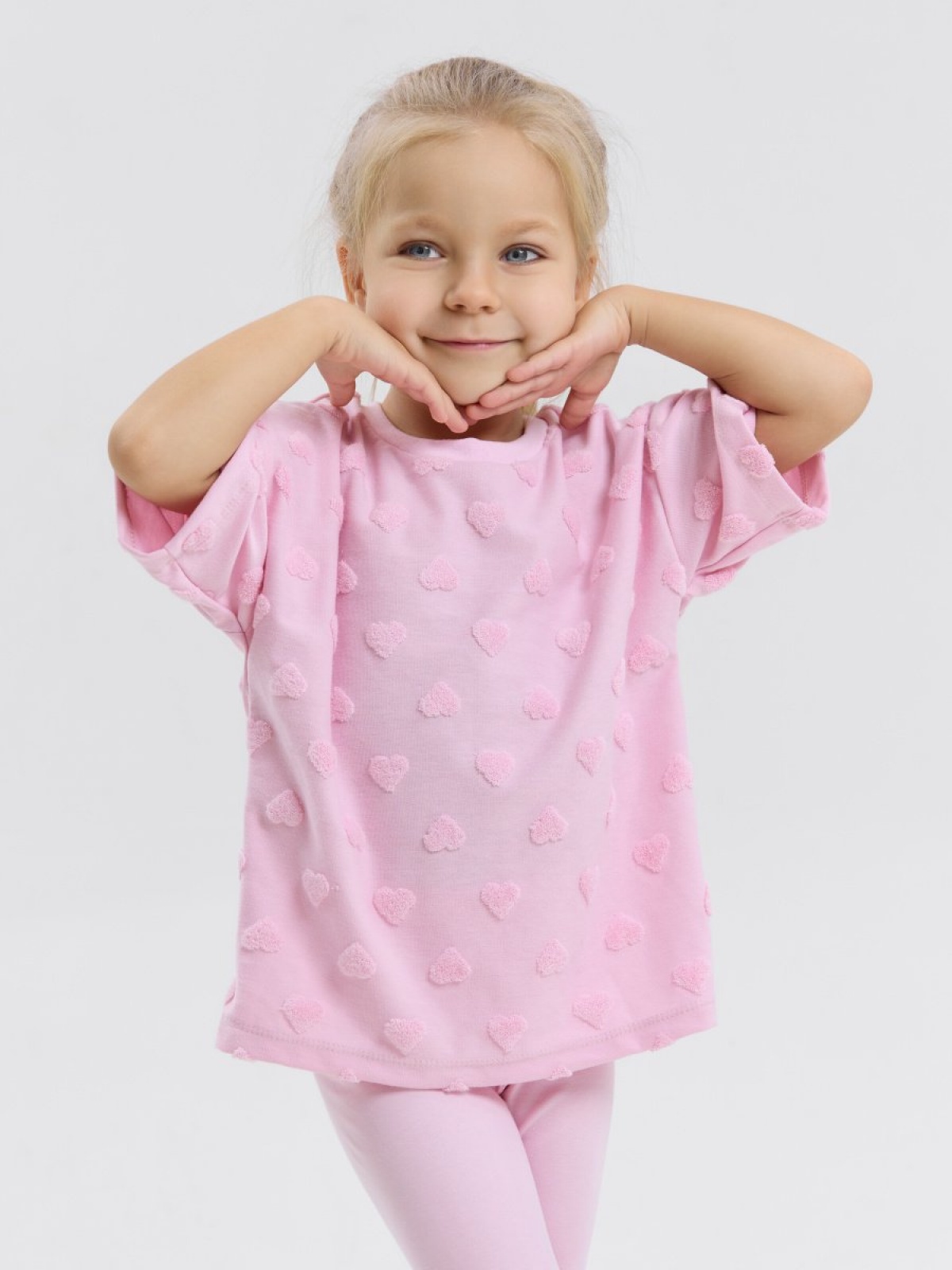 Нарядный костюм для девочки футболка и хлопковые лосины