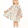 Платье хлопковое в садик с длинным рукавом 