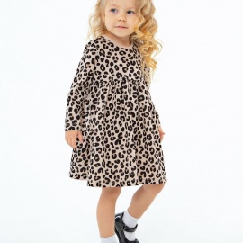 Стильное детское платье для девочки с модным животным принтом лео &ndash; идеальный вариант для р...