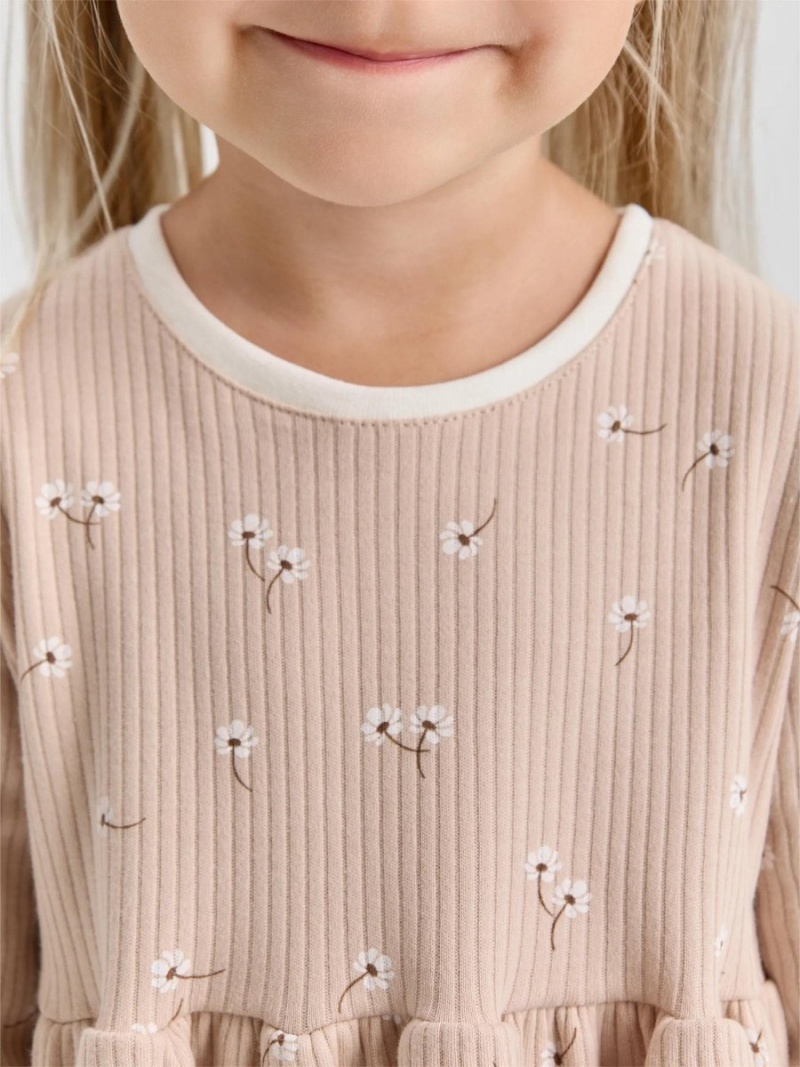 Платье хлопковое с длинным рукавом в садик 