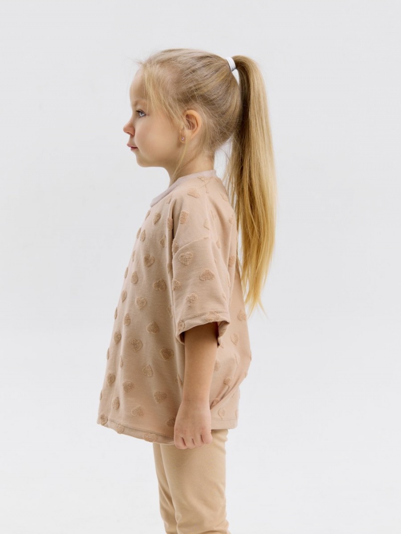 Костюм детский бежевый брюки и футболка